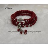 Vòng quấn tay thời trang hàn quốc 108-6mm đá san hô đỏ