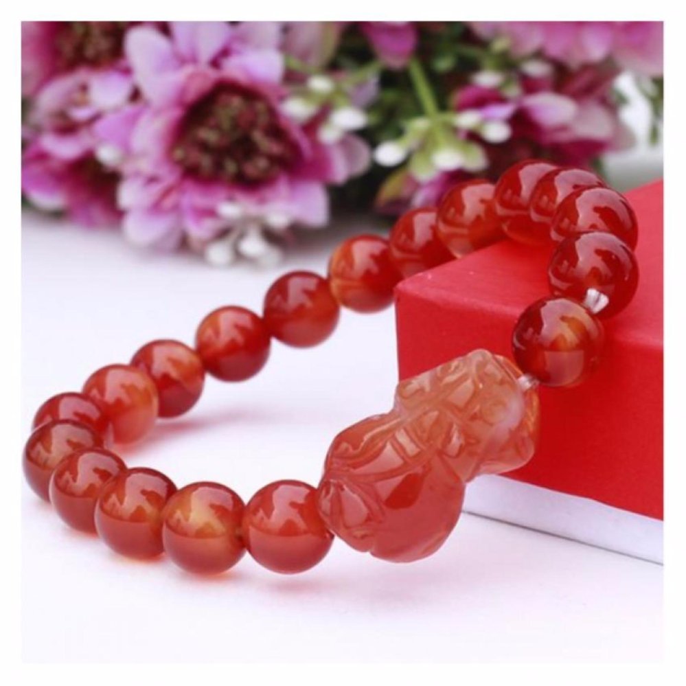 Vòng tay đá Mã não đỏ 10ly tỳ hưu