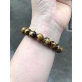 [HCM]Vòng tay đá mắt hổ đen ánh vàng chạm rồng . 10ly