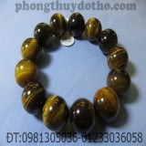 Vòng tay - đá mắt hổ nâu hạt 16 ly