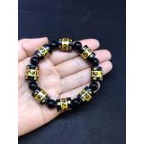 [HCM]vòng tay đá núi lửa đen khắc án-ma-ni. 14ly