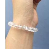 Vòng tay đá pha lê trắng mài giác 8ly