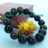 Vòng tay gỗ Hóa thạch size hạt 13mm ( màu tối)