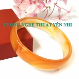 Vòng tay Mã não thiên nhiên tròn (đỏ cam) - đường kính 54mm
