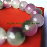 Vòng tay Pha lê tím phớt xanh hạt 12mm