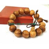 VÒNG TAY PHONG THỦY CAO CẤP GỖ NGỌC AM HẠT 14mm