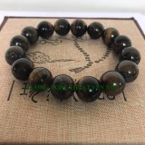 Vòng Tay Phong Thủy Đá Mắt Hổ Xanh Đen 12mm