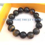 Vòng Tay Phong Thủy Đá Mắt Hổ Xanh Đen 14mm (VIP)