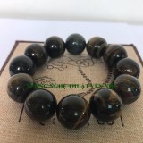 Vòng Tay Phong Thủy Đá Mắt Hổ Xanh Đen 18mm