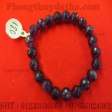 Vòng tay thạch anh tím cạnh hạt 8ly