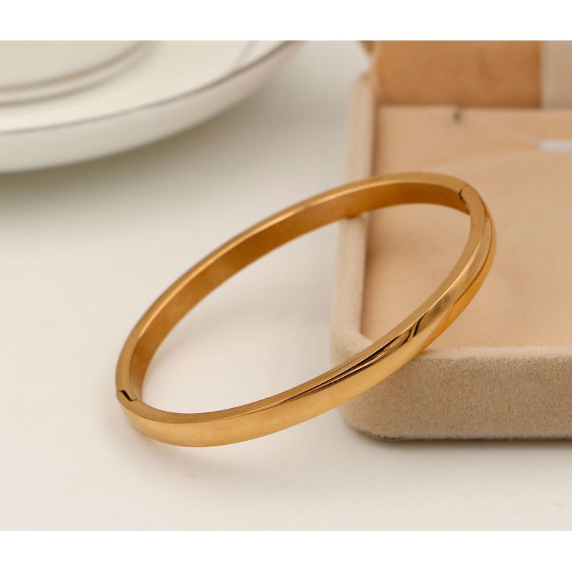 [FREESHIP MAX 15K][HCM]Vòng tay Titan trơn 5mm VT174 (màu đồng)