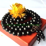 Vòng tràng hạt gỗ Mun Sừng cao cấp 108 hạt 8mm