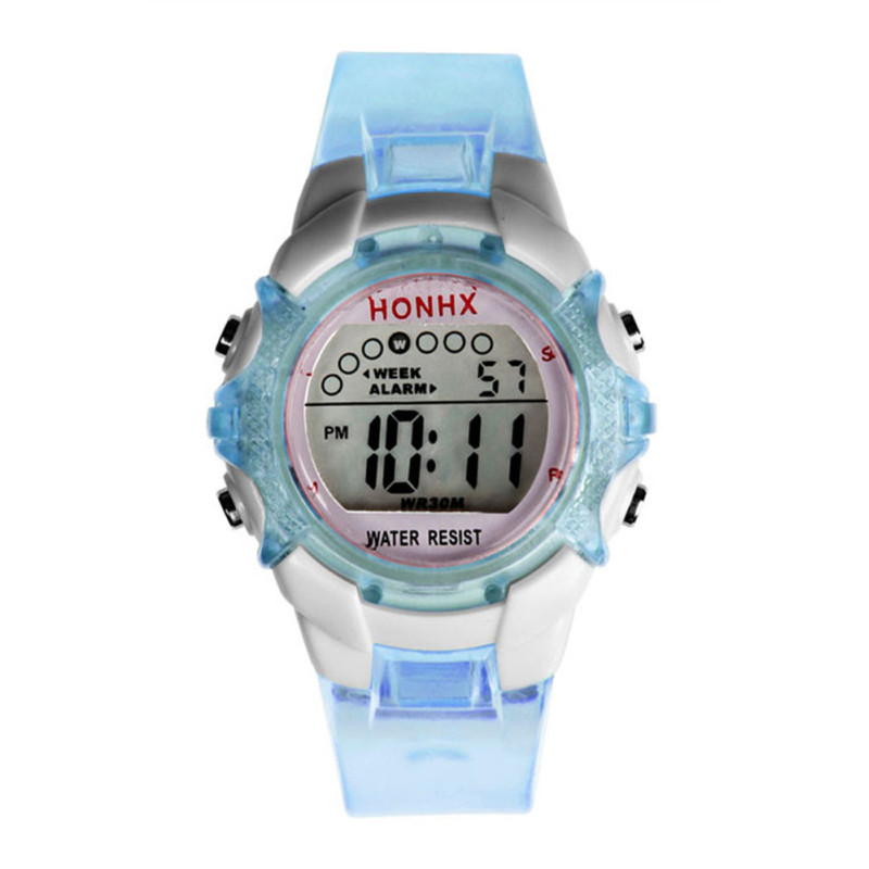 Waterproof Children/Girls Blue Digital LED Quartz Sports Wrist Watch bán chạy