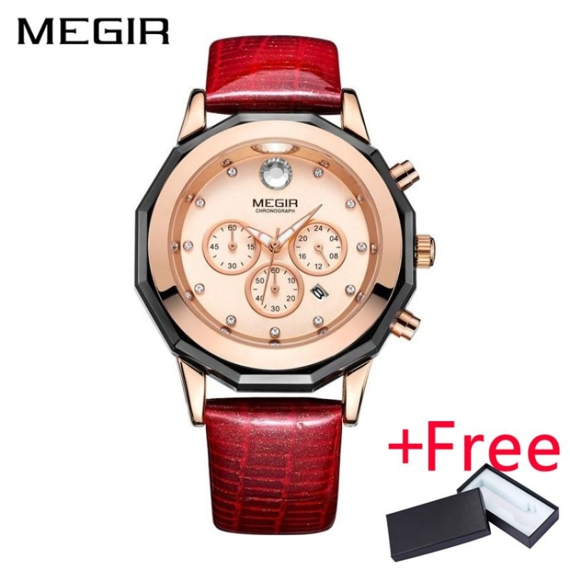 Nơi bán Sỉ Mới MEGIR ML2042L Nữ Đồng Hồ Thời Trang Da Thật Chính Hãng Da Dạ Quang Thạch Anh Đồng Hồ Nữ Đồng Hồ-quốc tế