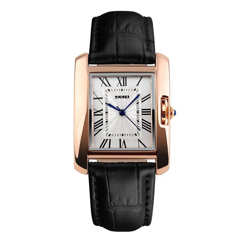Nơi bán Women Leather Strap Gold Case Analog Quartz Watch Casual Dress Wristwatch (Black) - intl