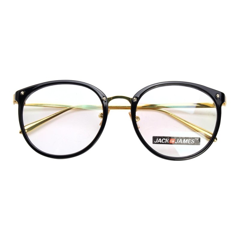 Mua Women Men Glasses Round Full Frame Optical Eyeglass Clear Len Eyewear Spectacles # Bright black - intl