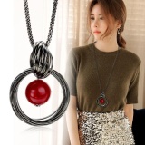 Vòng Tròn Nữ Giả Ngọc Trai Mặt Dây Chuyền Vòng Cổ Dài