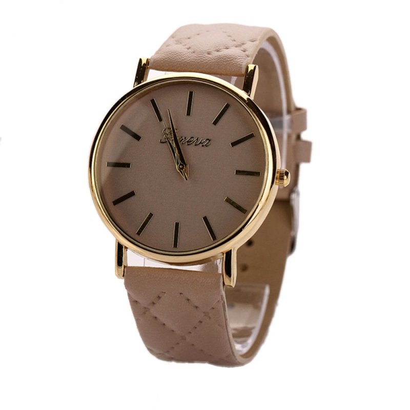 Nơi bán Đồng Hồ nữ Lưới Unisex Da Thạch Anh Đầm Đồng Hồ Đeo Tay Màu Be (Quốc Tế)