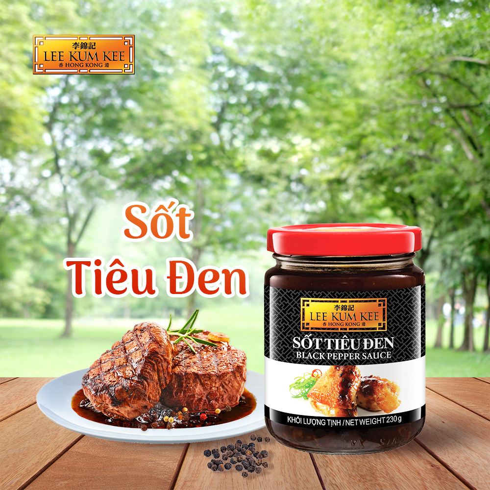 [Đơn 150K Tặng Gói Sốt] Combo 2 sốt tiêu đen LEE KUM KEE BLACK PEPPER SAUCE hủ thủy tinh 230g