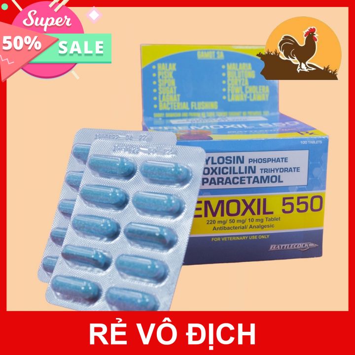 Premoxil 550 sỗ mũi, khò khè cho gà đá 1 hộp - 100 viên