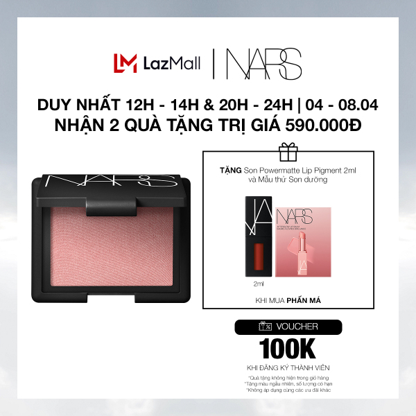 [20H-24H 4.4 | TẶNG 2 QUÀ 590K] Phấn má hồng dạng nén NARS Blush 4.8g giá rẻ