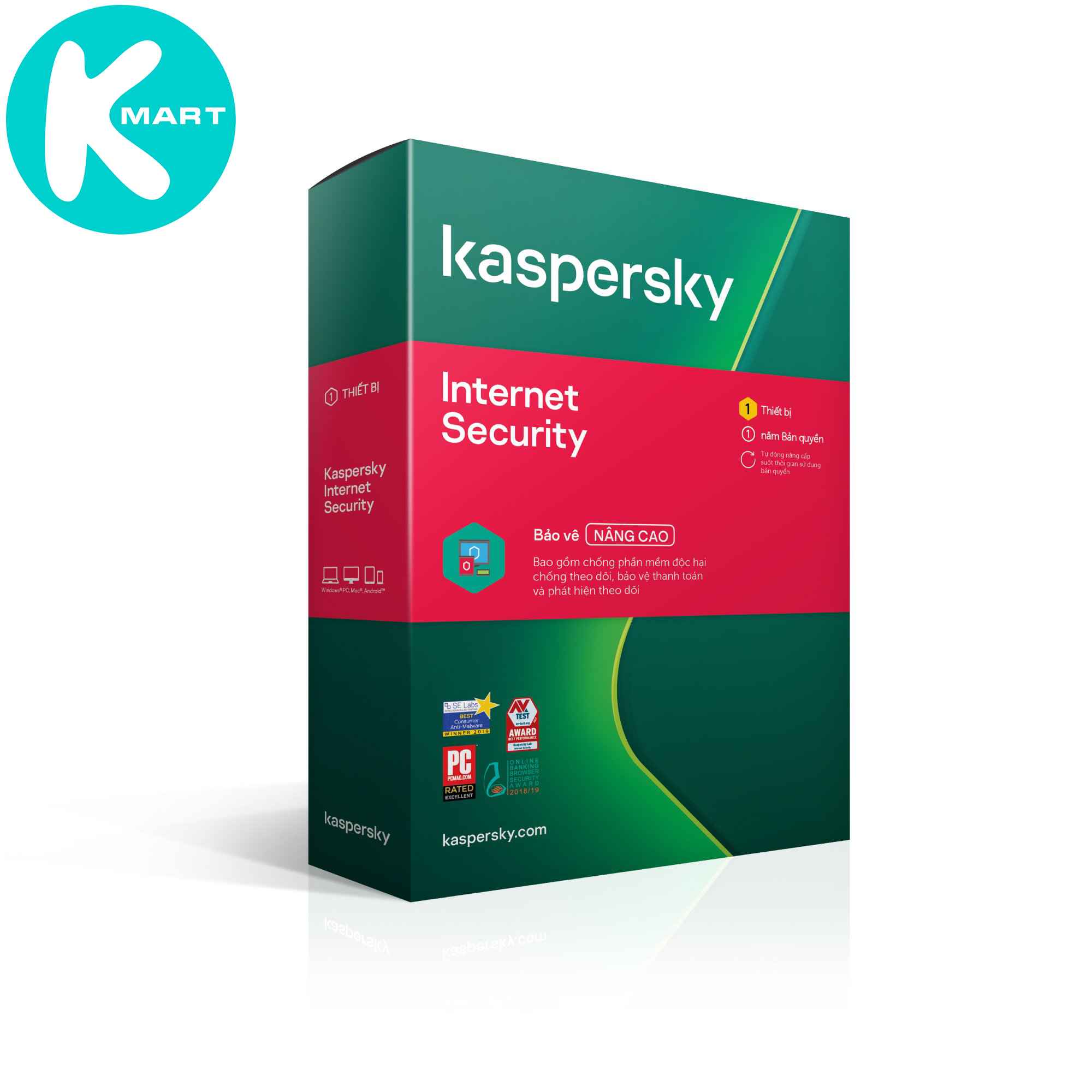 Phần mềm diệt Virus Kaspersky Internet Security 1 máy tính - Hàng Chính Hãng
