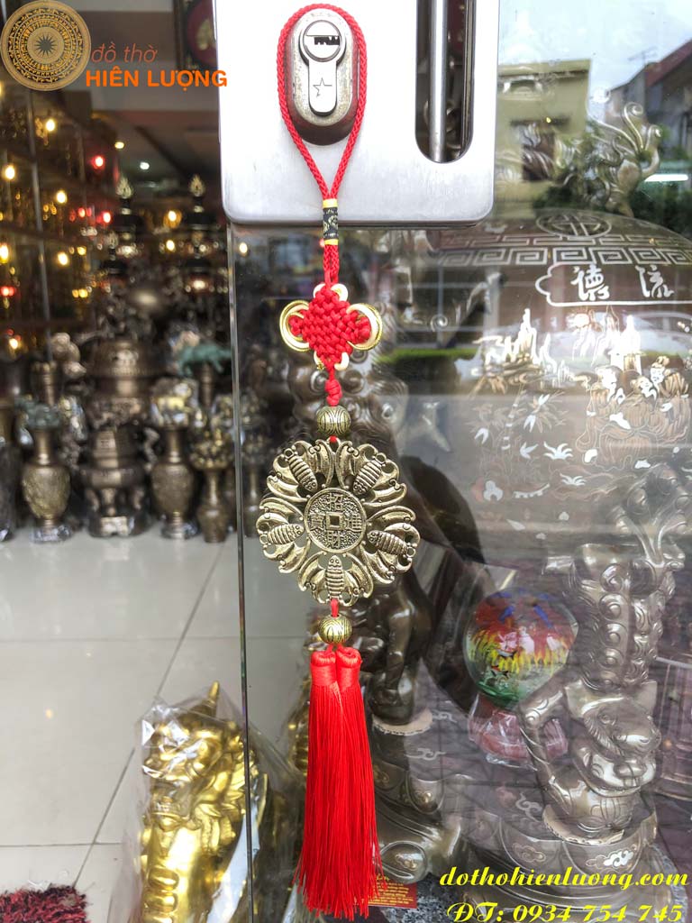 Đồng Ngũ Phúc Lâm Môn Bằng Đồng Treo Cầu Tài Lộc ĐK 8cm