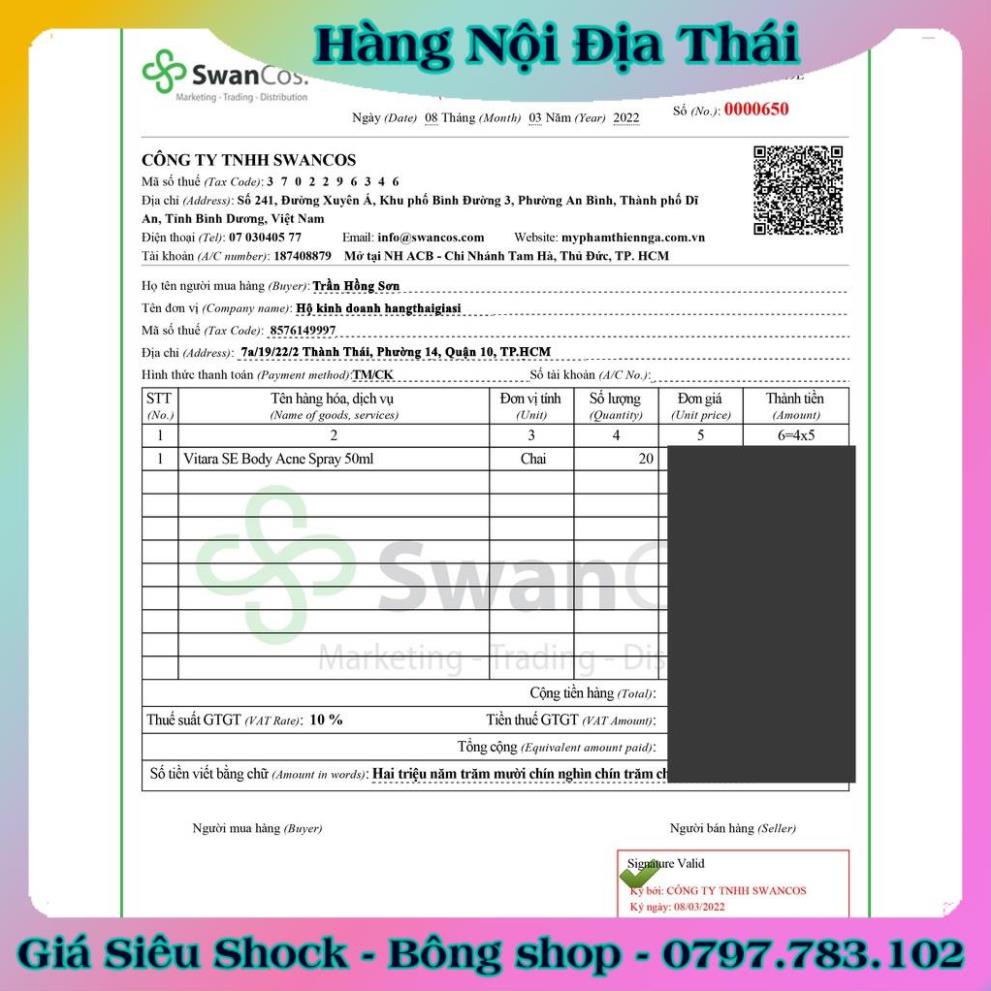 Chai Xịt Mụn Lưng Vitara 50ml - Hàng Nội Địa Thái ..