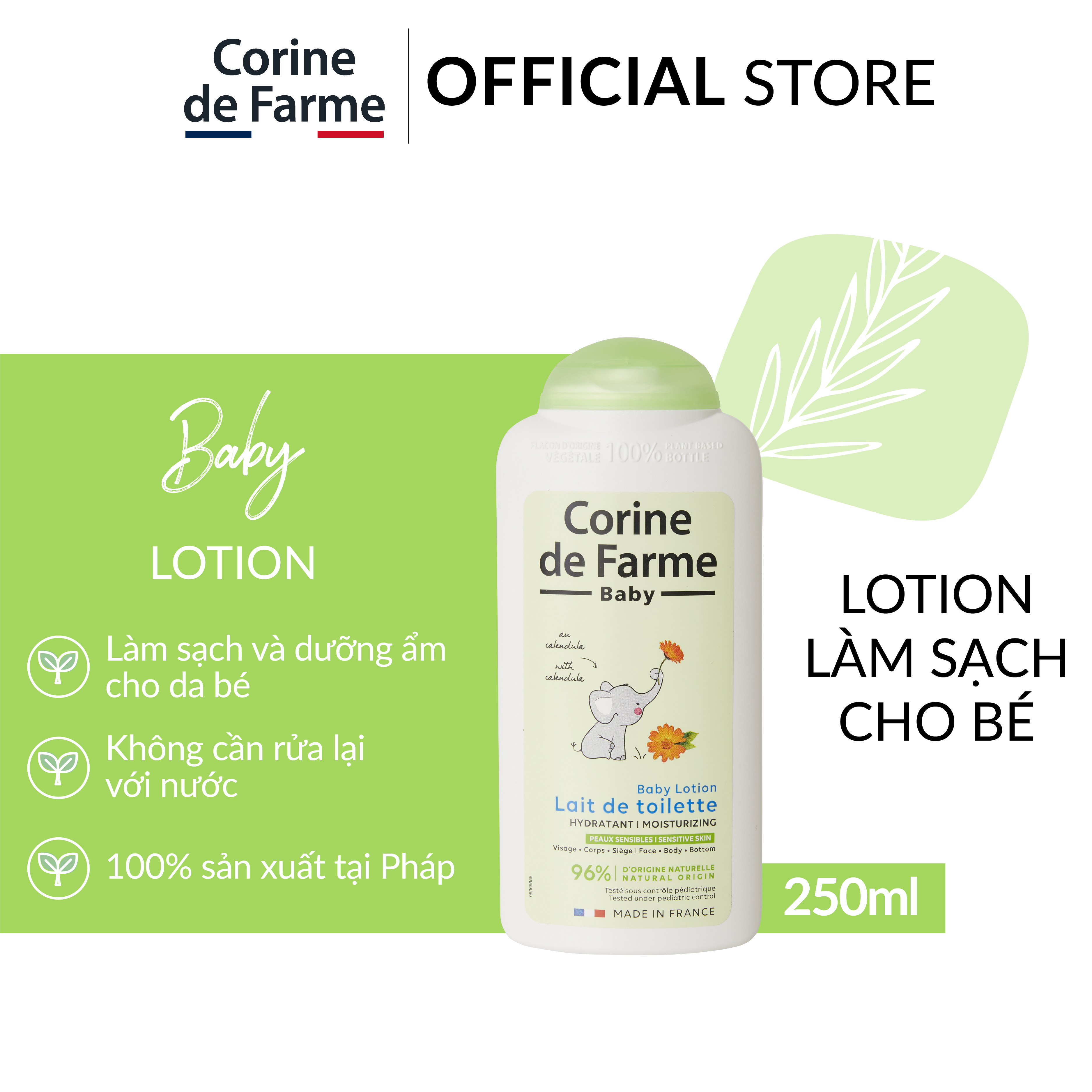 Lotion cho bé Corine de Farme Baby Lotion 250ml
