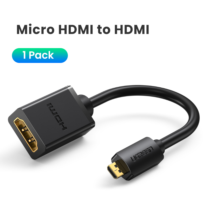 Ugreen micro hdmi to hdmi cable male to female micro hdmi adapter supports 4k 3d for gopro hero 5, smart phones, tablets, cameras etc