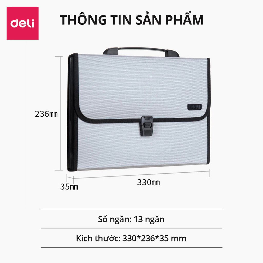 Cặp tài liệu A4 13 Ngăn DELI - E5556