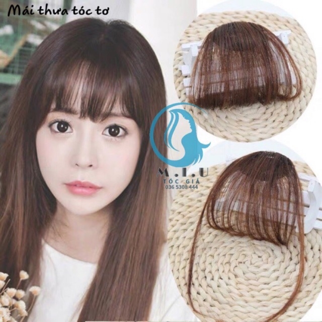 tóc giả nữ, tóc mái thưa, tóc mái giả, mái thưa tóc tơ