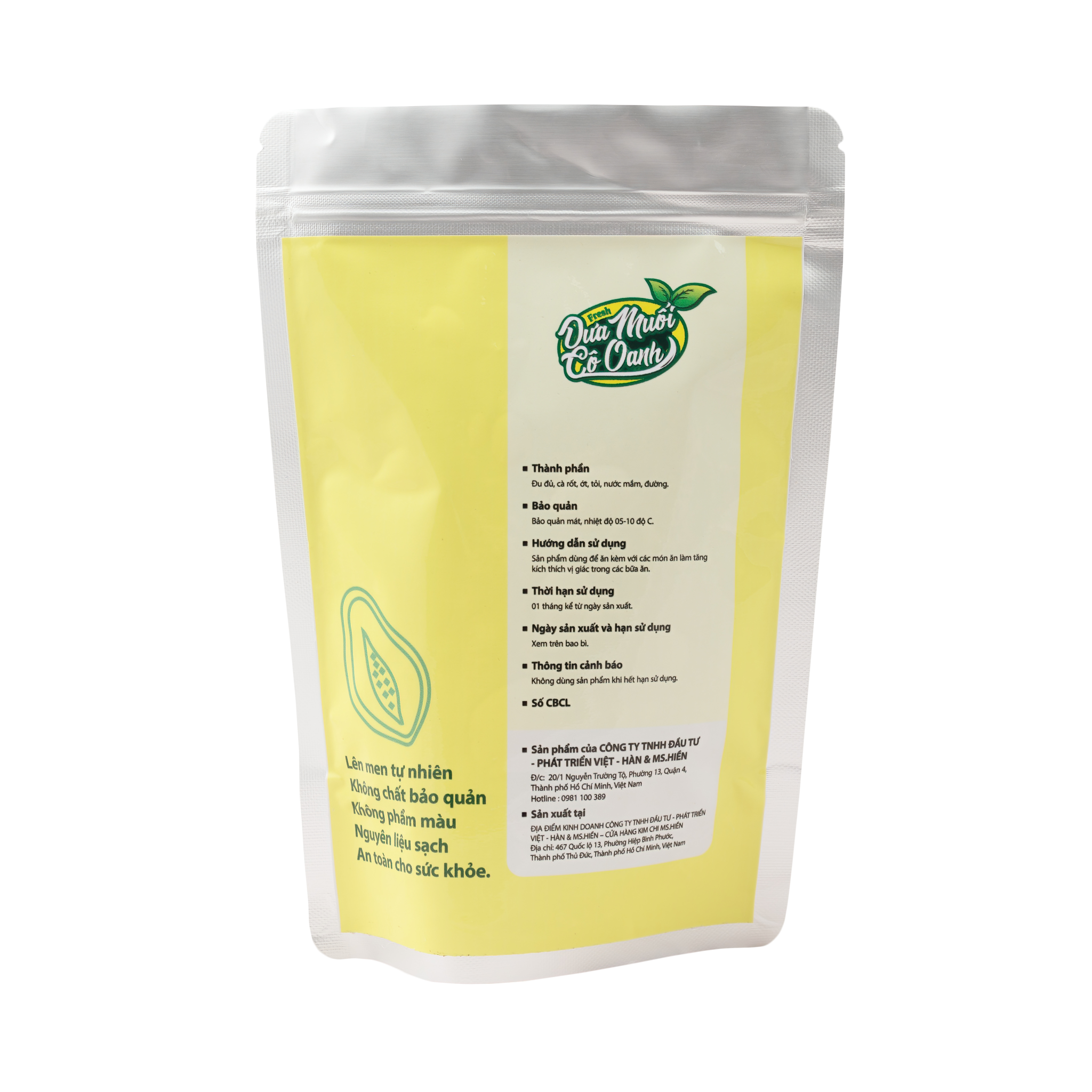 Đu đủ muối CHAY Cô Oanh 500g
