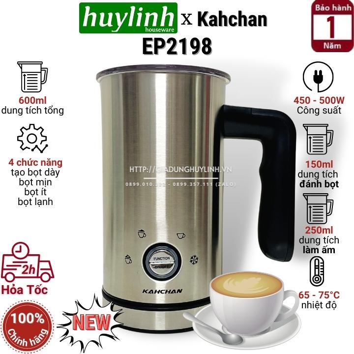 Máy đánh sữa tạo bọt pha cacao kahchan ep2198 - 4 chức năng - 600ml