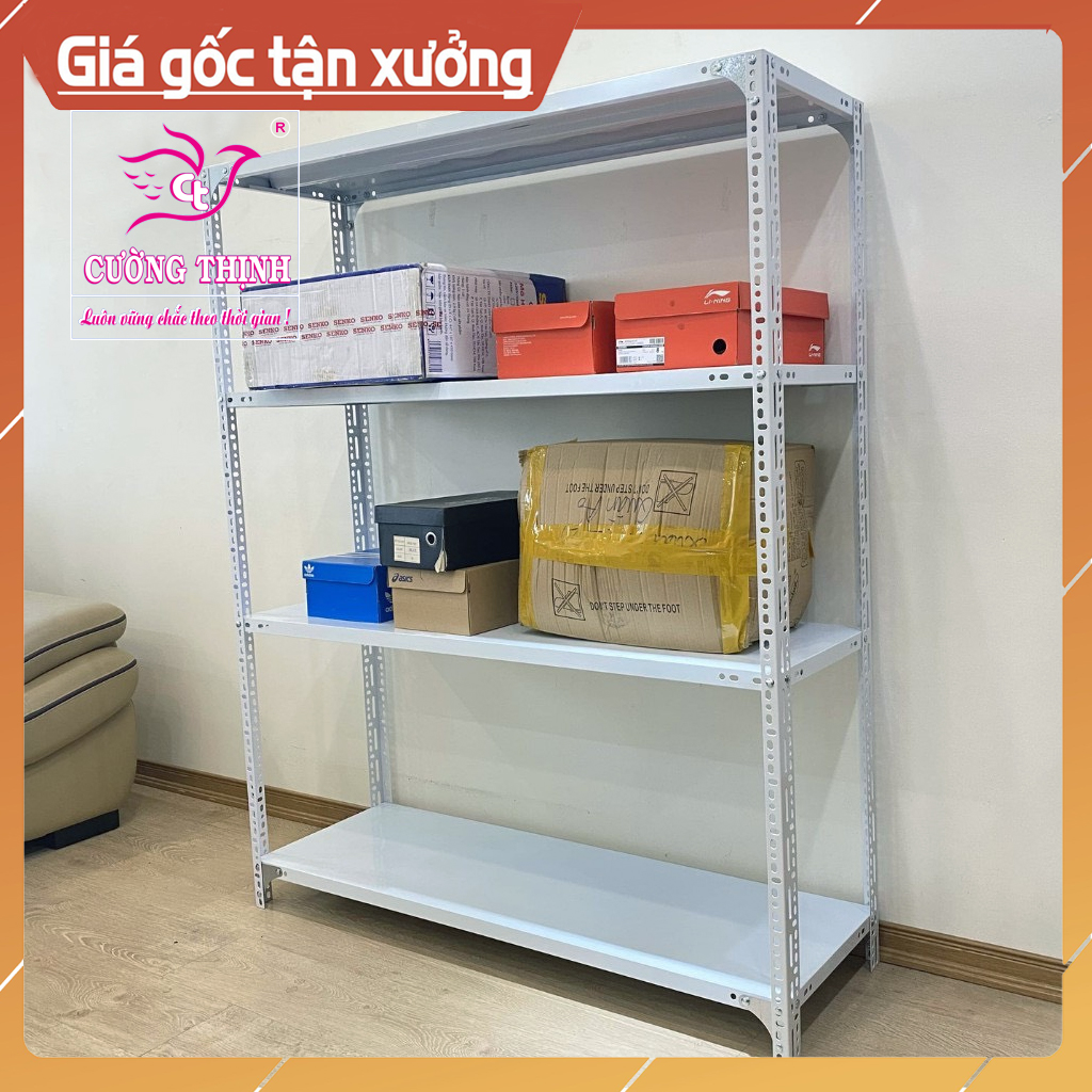 Kệ sắ đa năng 4 tầng, cao 1m x dài 80cm x rông 40cm, kệ sắt v lỗ