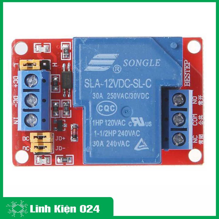Module relay 30A 250VAC high / low 1 kênh 12VDC