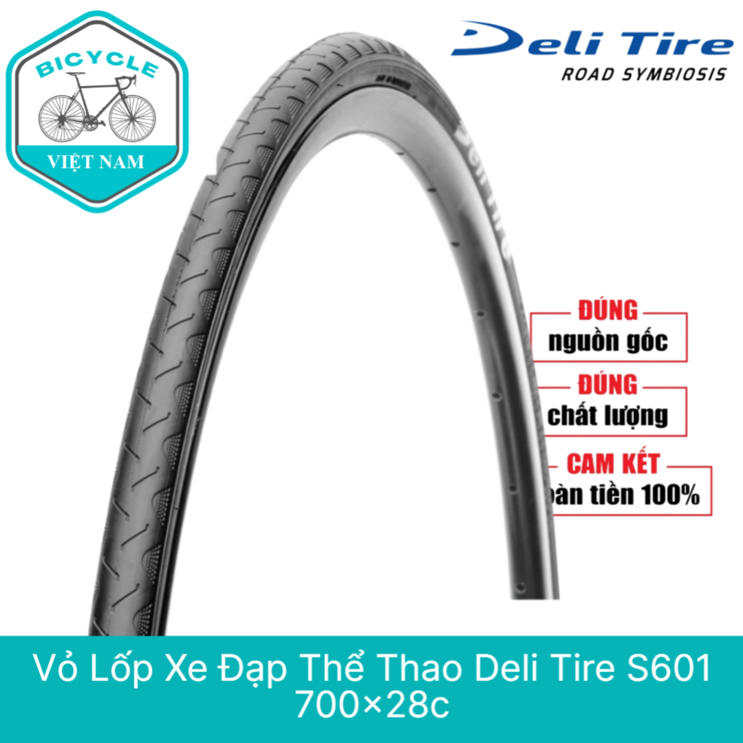 Vỏ lốp xe đạp thể thao deli tire s601 700x28c