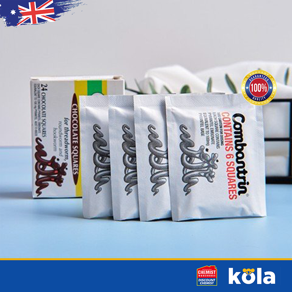 Socola tẩy giun cho bé Combantrin Chocolate Squares 24 miếng (LZD2)