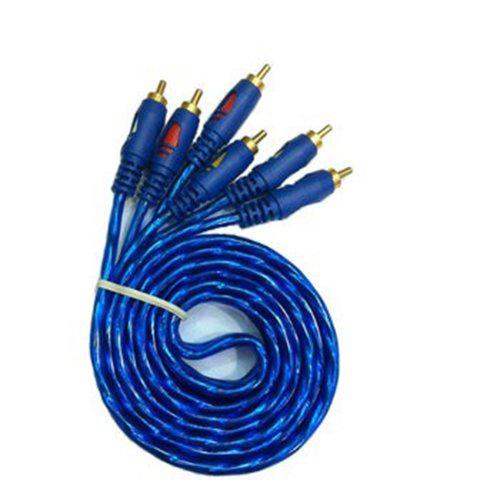 Dây Loa AV Chống Nhiễu 6 Đầu Hoa Sen RCA Dài 1.5M (Xanh)