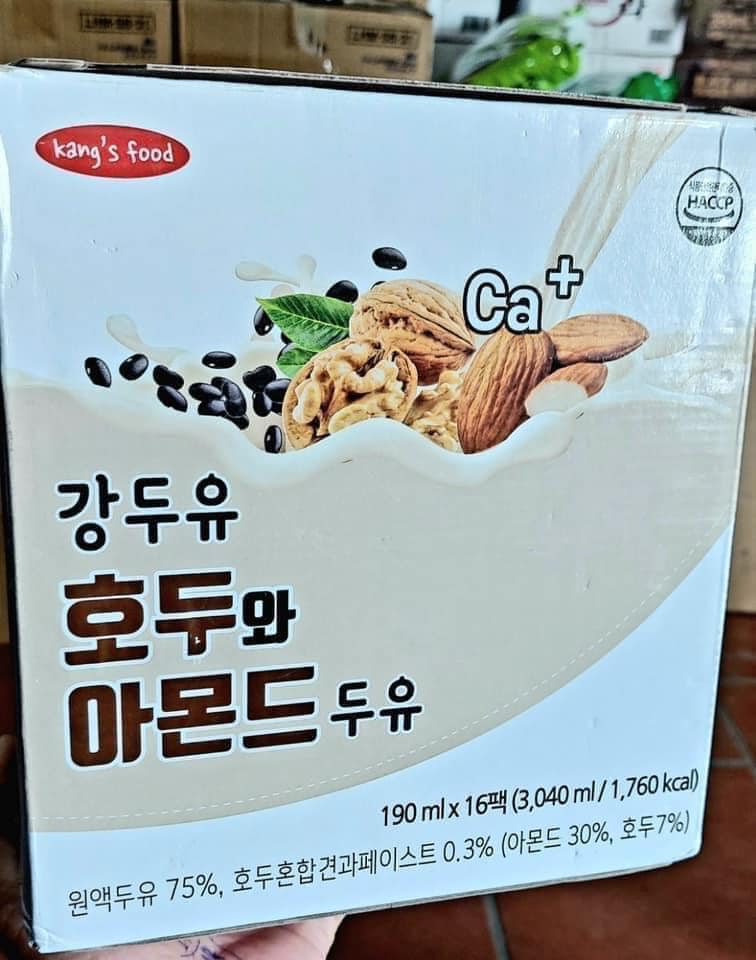 Thùng 16 hộp sữa hạt óc chó hạnh nhân đậu đen Hàn Quốc 190ml hộp
