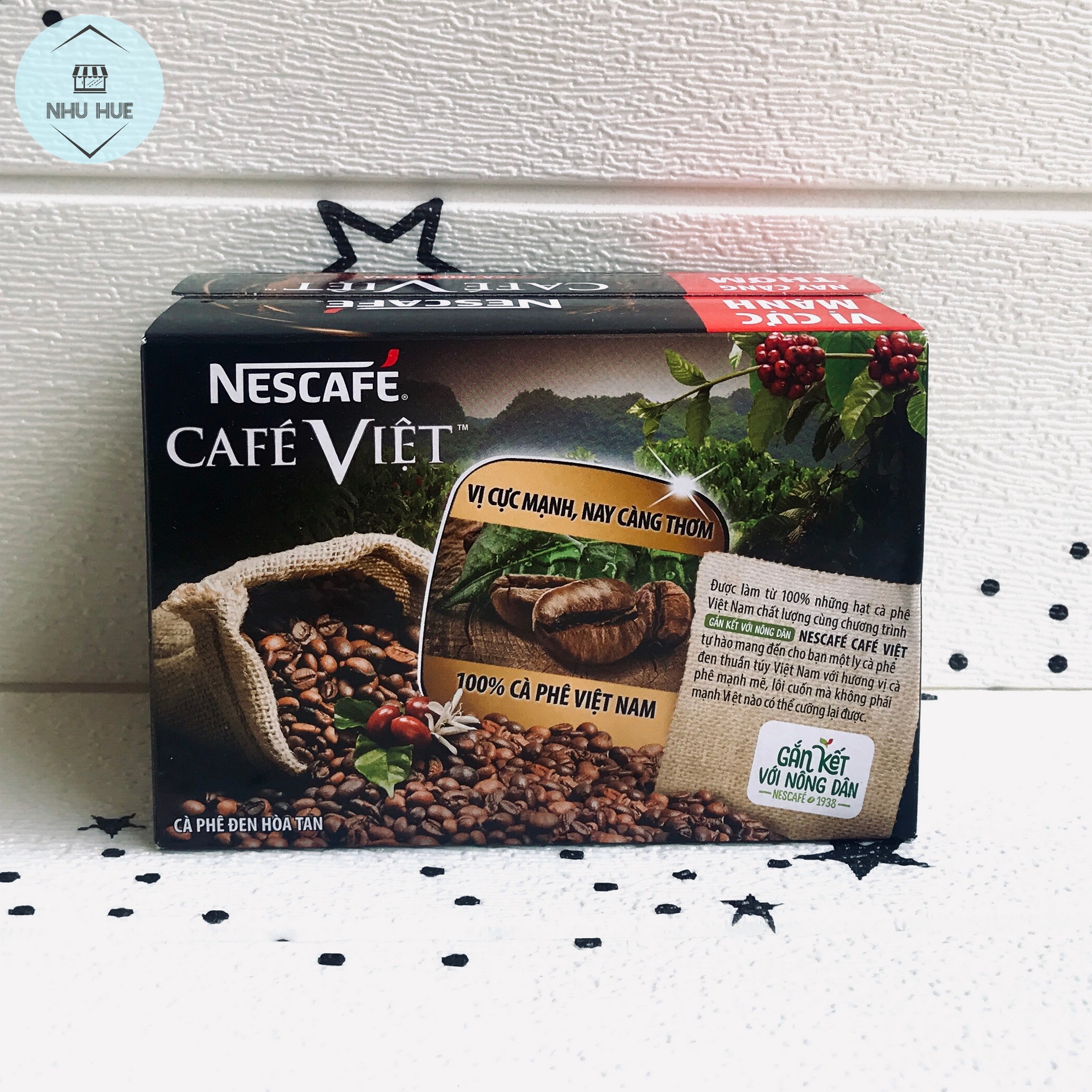 Cà phê NesCafe Việt đen đá (hộp 15 gói x 16g)