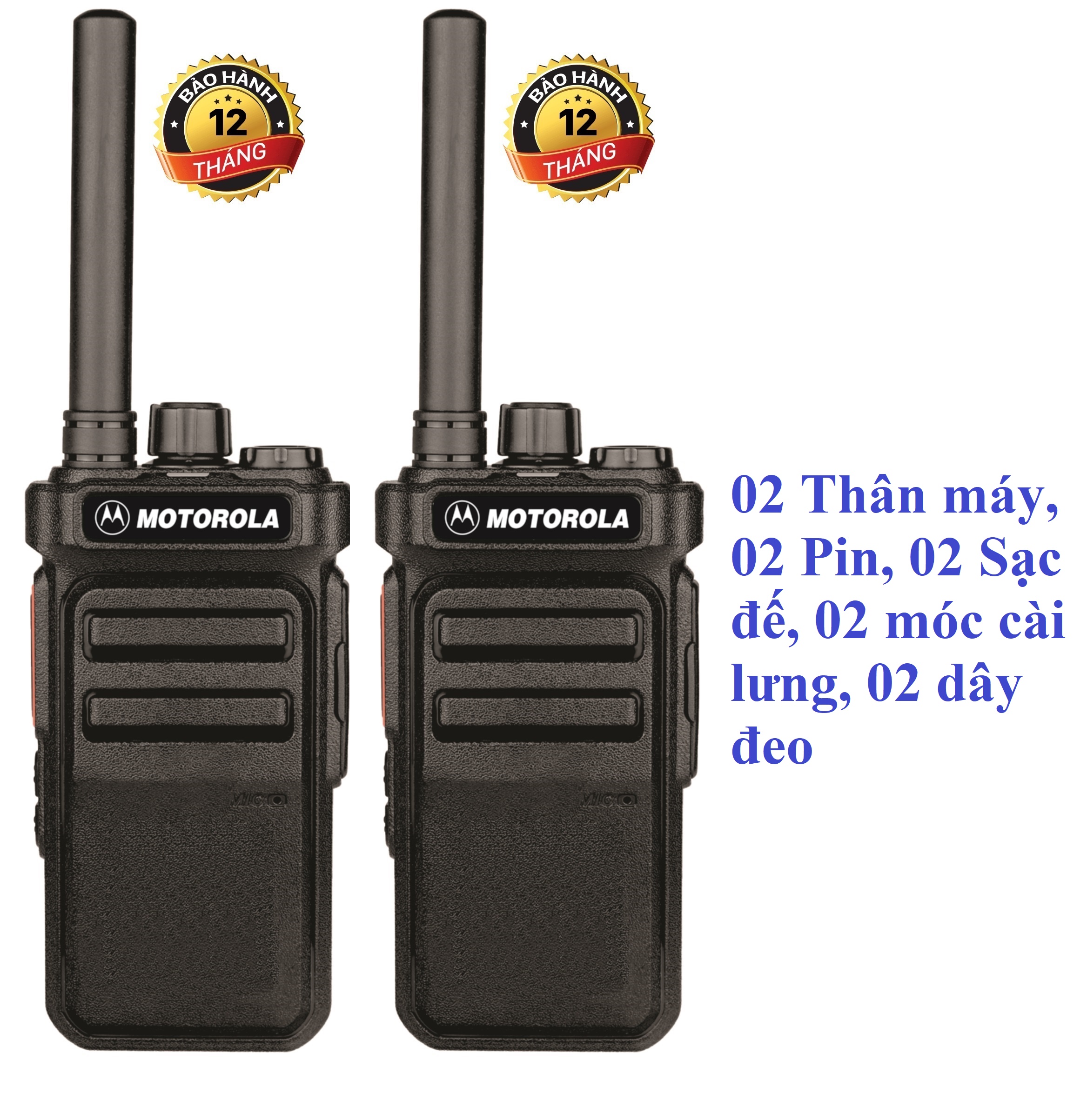 Bộ 2 Bộ đàm Motorola CP988 (Nhỏ gọn âm thanh trong, 2 chế độ sạc, Pin dung lượng cao sử dụng lớn hơn 18 tiếng, siêu bền, cự ly liên lạc xa)