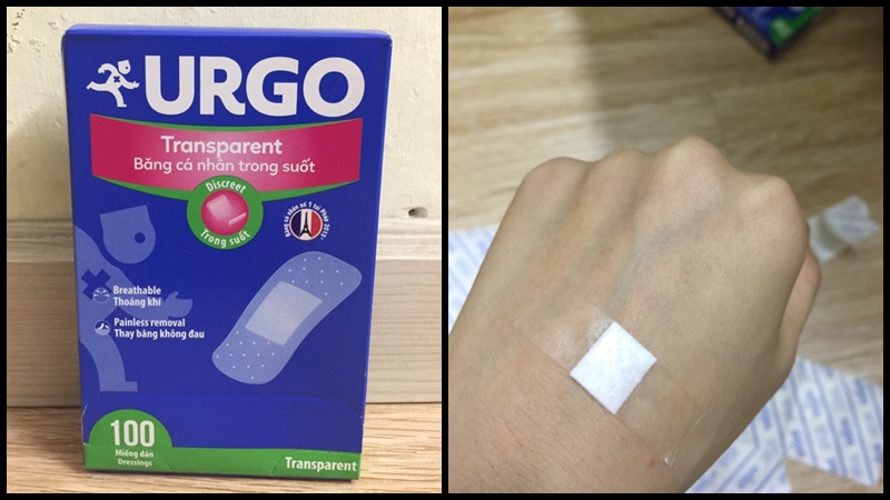 Băng cá nhân Urgo trong suốt hộp 100 miếng