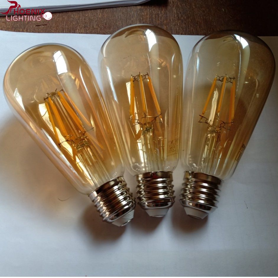 Bóng đèn LED Edison ST64 dimmer vỏ vàng