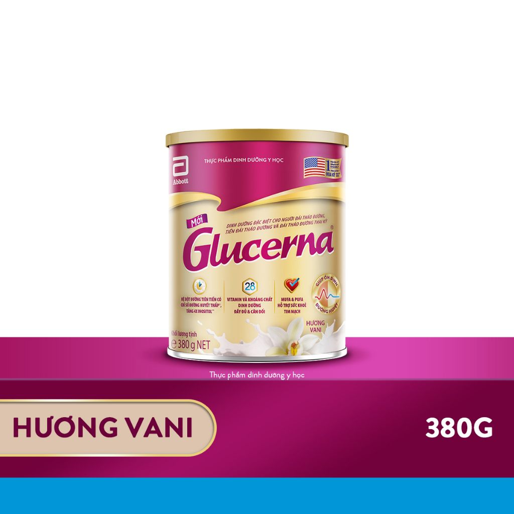 Sữa bột dành cho người bị tiểu đường Glucerna Abbott 380g Hương Vani