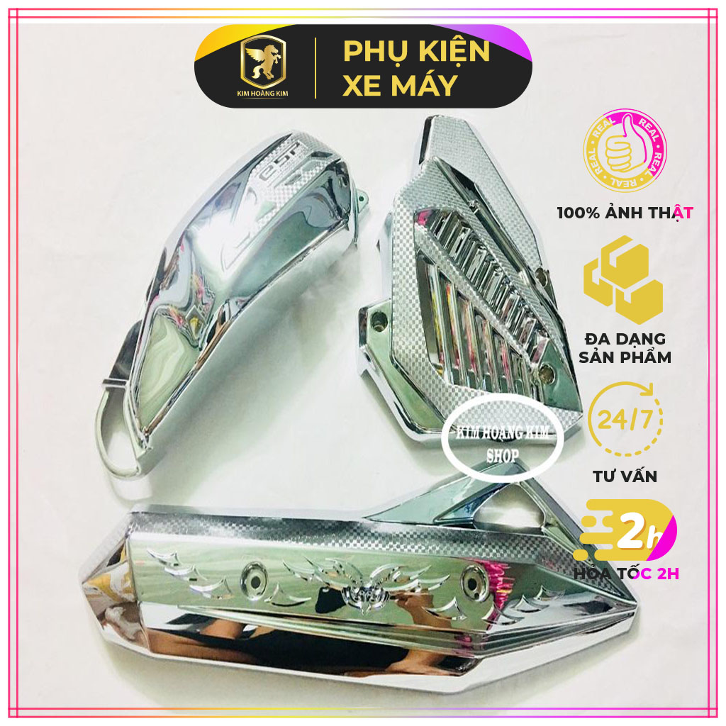 Combo bộ 3 món ốp pô,pô e,két nước xi inox dành cho xe airblade đời 2016>>>2019 , uy tín, chất lượng, mua ngay
