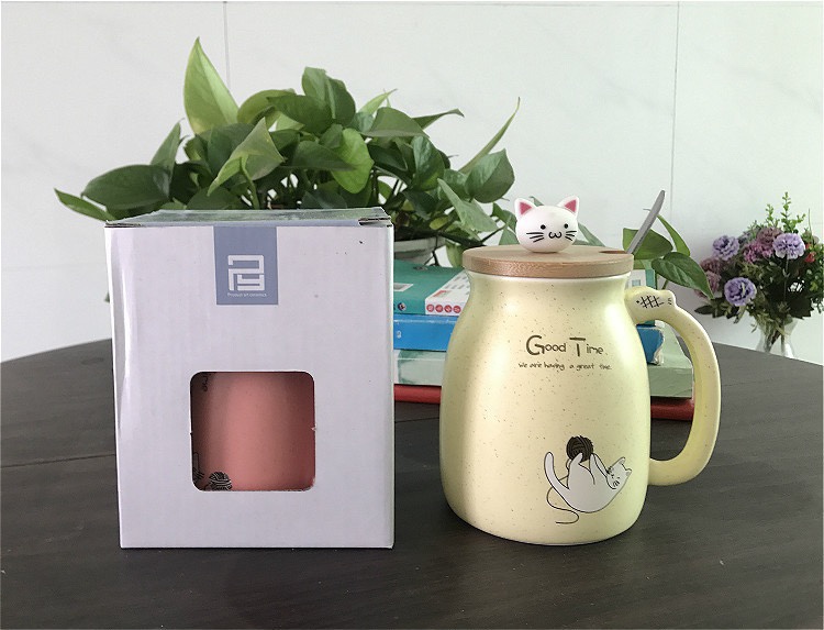 Ly Sứ Cao Cấp Nắp Gỗ Dễ Thương