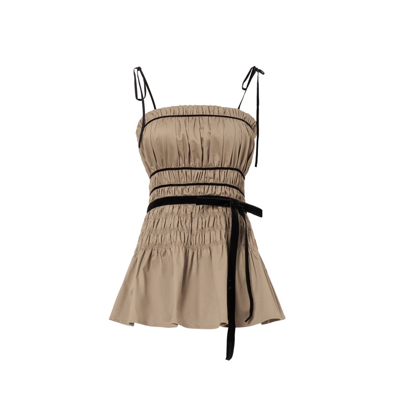 áo Molly Peplum Top 2 dây phối dập ly