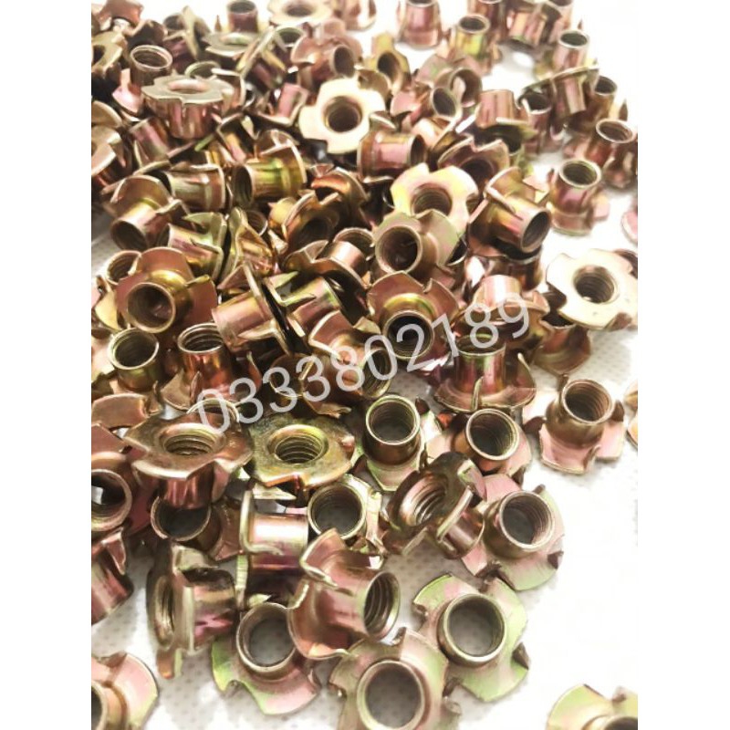 Ốc cấy gỗ ( tán chấu ) có chấu. M6M8M10 ( set 50 con)