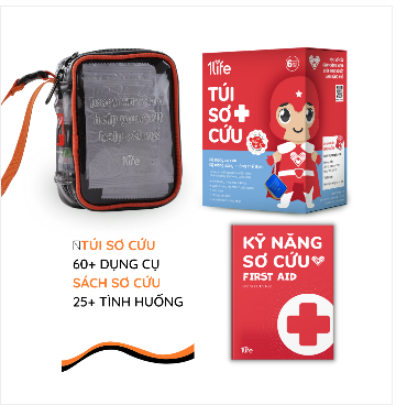 [FOLLOW1LIFE] TÚI SƠ CỨU HERO FRIST AID KID 1LIFE ( Đen Cam )
